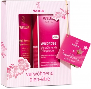 WELEDA, Набор "Роза" (Розовое гармонизирующее молочко для тела 200 мл, Розовый нежный гель для душа 200 мл.)